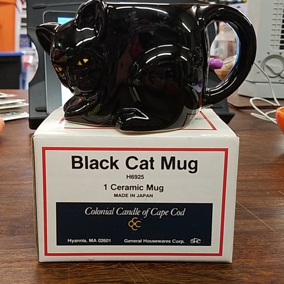Halloween Black Cat Ceramic Mug Made in Japan - Picture 1 of 3